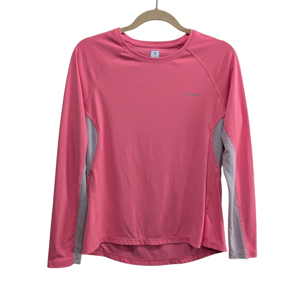 Columbia PFG Womens Shirt M Pink Omni Freeze Long Sleeve Performance Fishing
